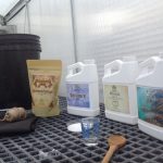 multiple indgriedens out on table to make compost tea